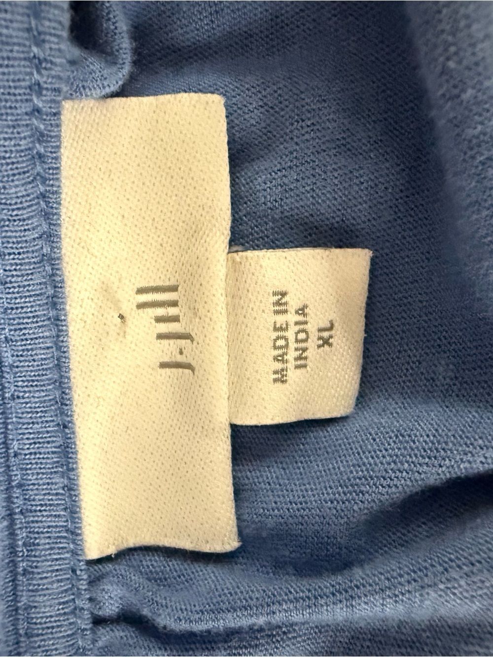 J.JILL Blue Embroidered-Sleeve Cotton Tunic Top Size XL - Picture 5 of 6